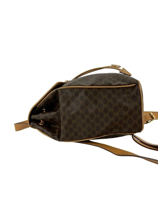 Celine Vintage Macadam Blason Triomphe Pattern Logo Ring Leather Backpack Brown main image 10